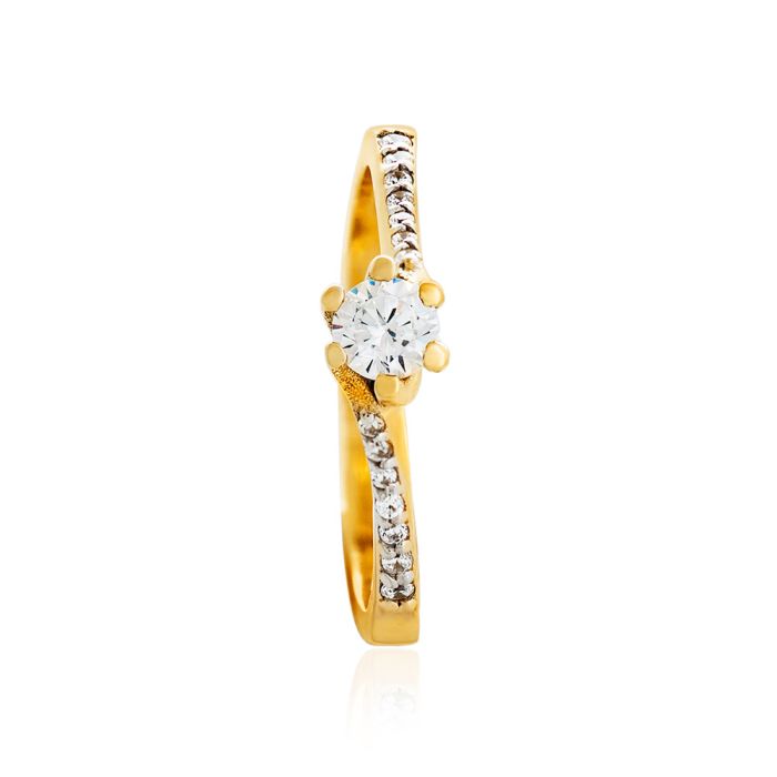 Women's engagement gold ring 14CT with zircon IDU0061