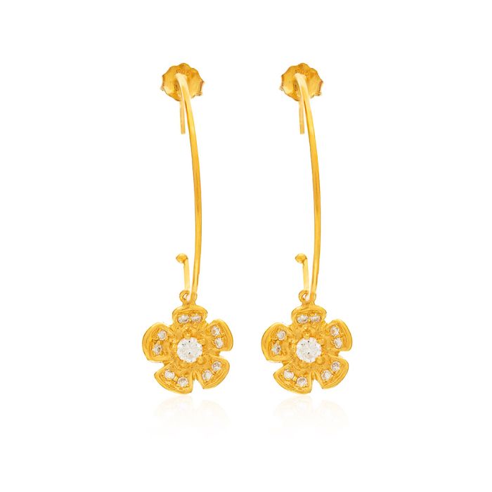 Women's silver pendant gilded earrings WS00670