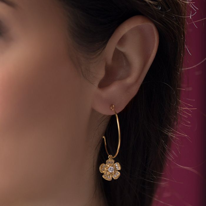 Women's silver pendant gilded earrings WS00670