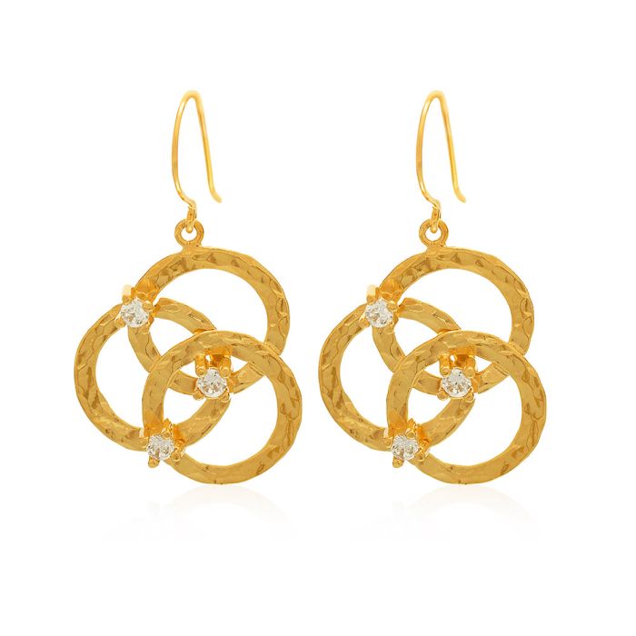 Women's silver pendant gilded earrings WS00673