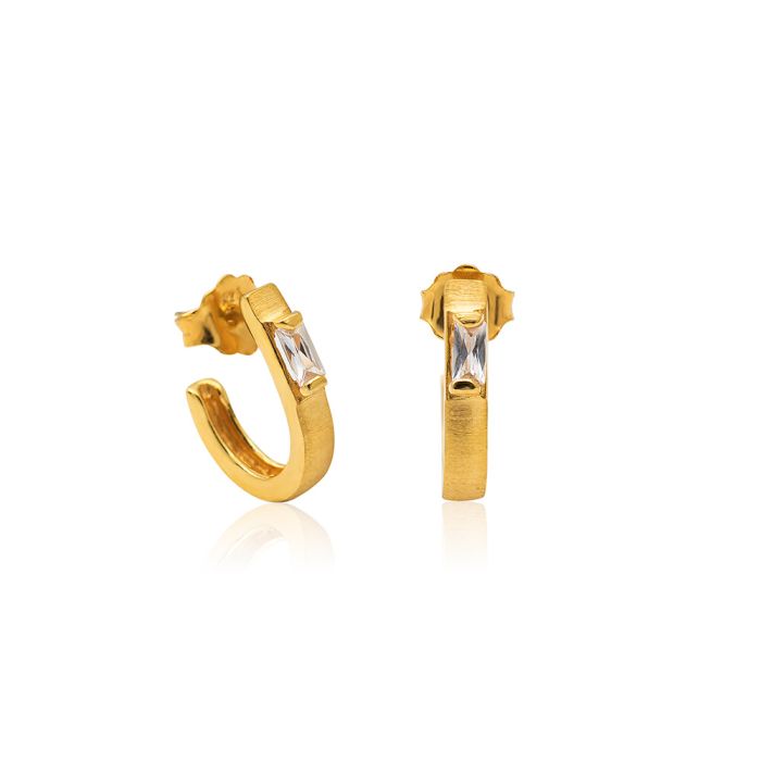 Women's silver pendant gilded earrings WS00678