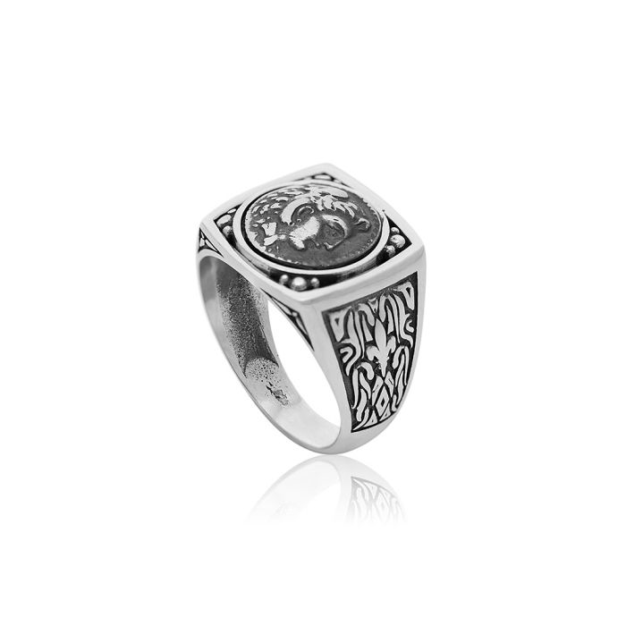 Men's silver ring with cross WD00537