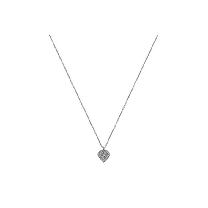 Women white gold necklace 9ct white gold with heart HRR0060