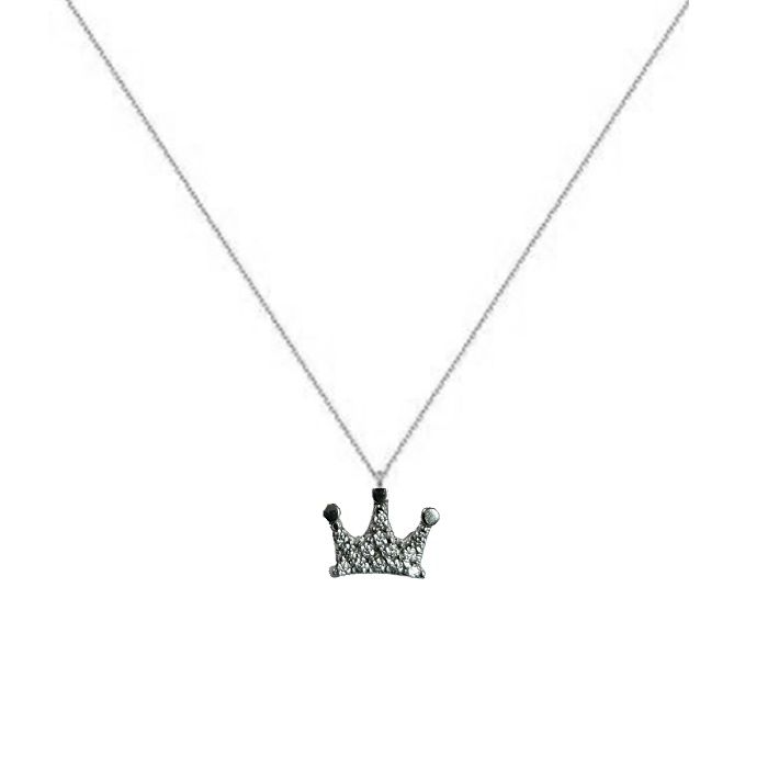 Women gold necklace 9ct with crown HRR0070