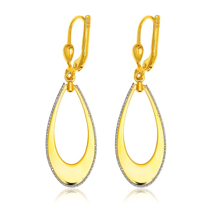 Women's yellow gold earrings 14CT ISR0060