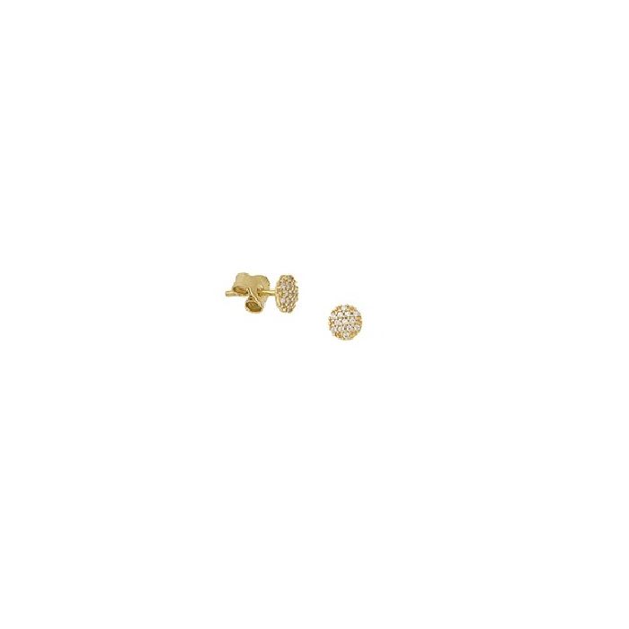 Yellow gold stud earrings with zirkon 9CT HSR0016