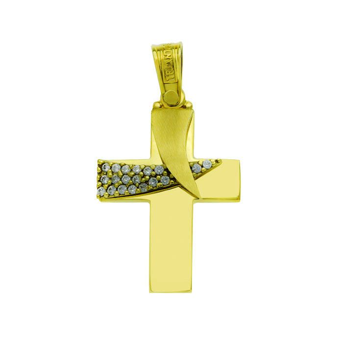 Women's Triantos yellow gold cross 14CT ITD0359