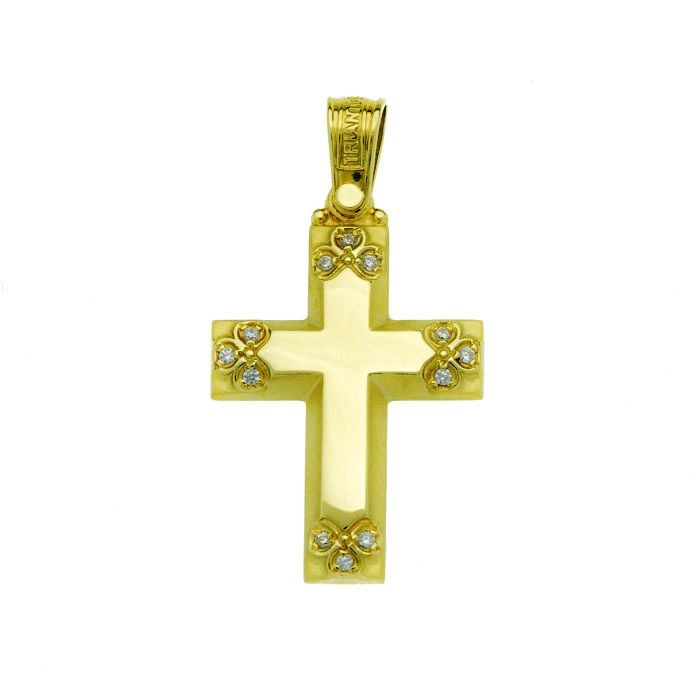 Women's yellow gold cross 14CT ITH0738