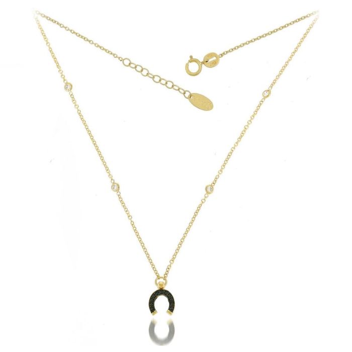 Women gold necklace 9ct with zirkon HRR0087