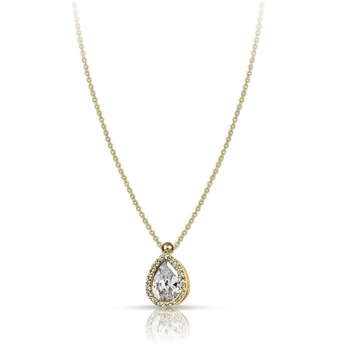 Women gold necklace 9ct with zirkon HRR0117