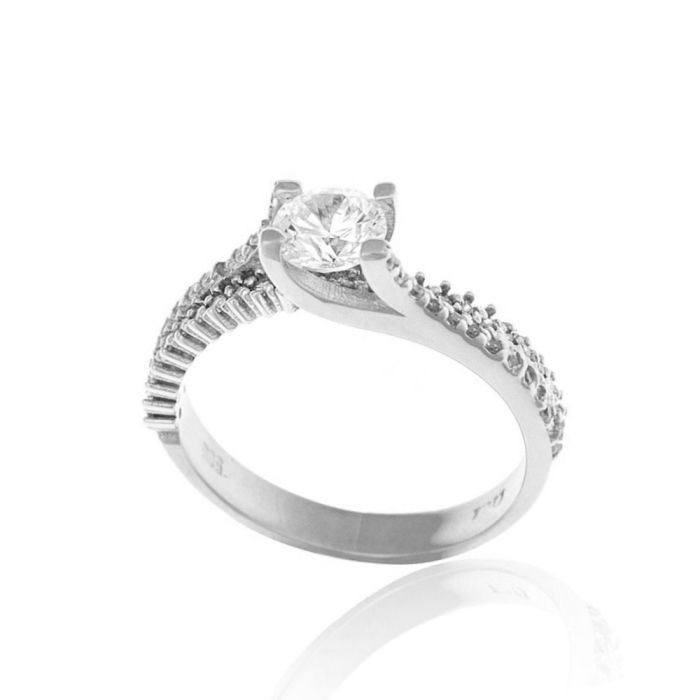 Women White gold engagement ring 14CT IDR0029