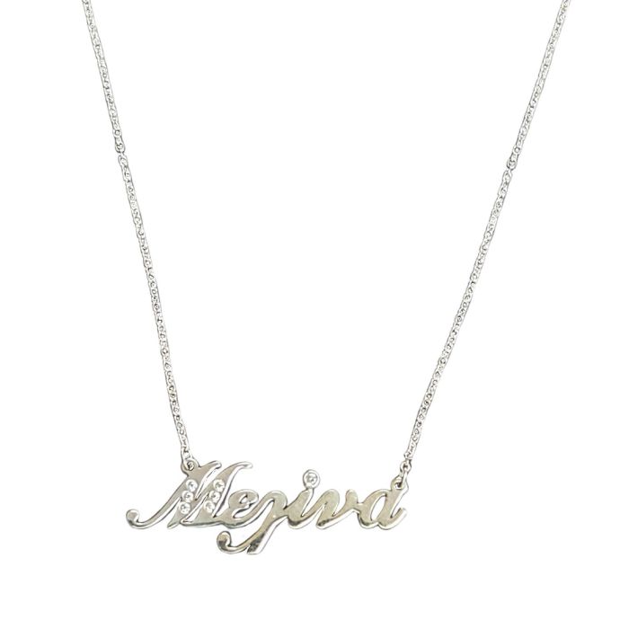 Women gold necklace with the name 9ct HRR0127