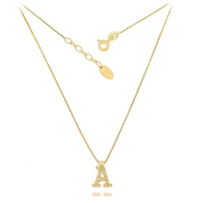 Women's gold necklace 14CT with monogram IZR0002