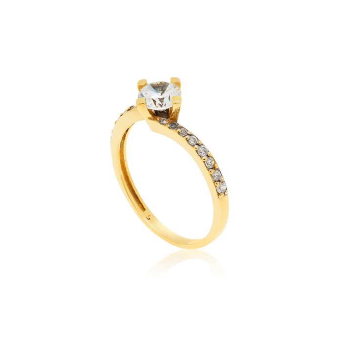 Women's engagement gold ring 14CT with zircon IDO0003