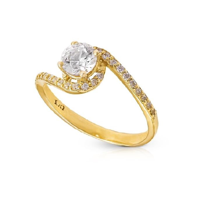 Women's engagement yellow gold ring 14CT IDR0062