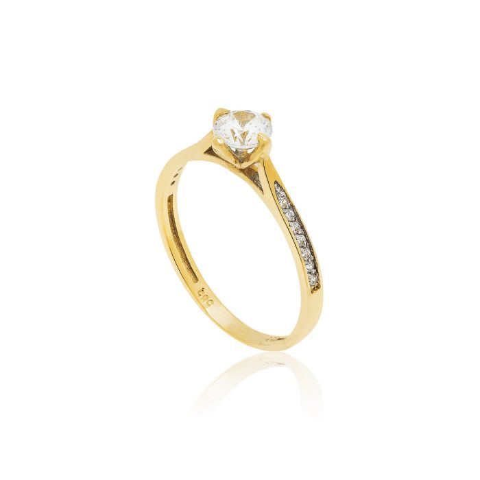 Women's engagement gold ring 14CT with zircon IDO0005