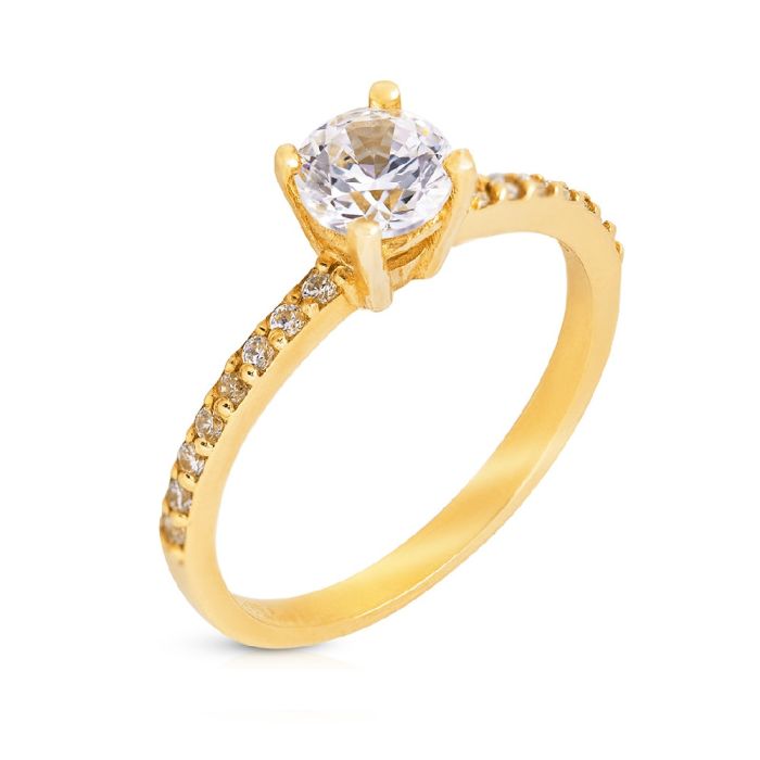 Women's engagement gold ring 14CT with zircon IDR0031