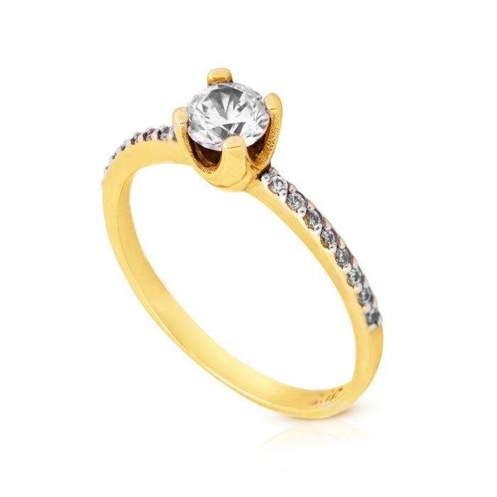 Women's yellow gold ring 14CT with zirkon IDR0038