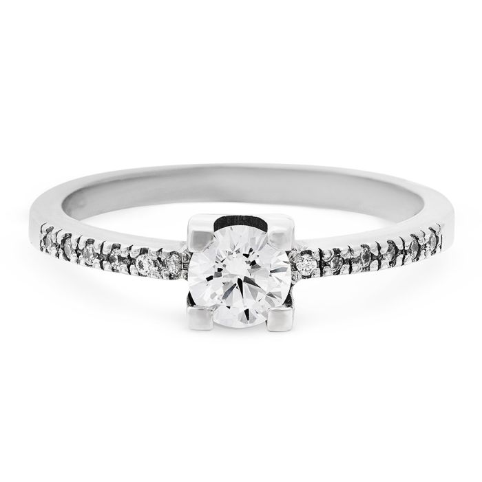 Women's engagement white gold ring 14CT with zirkon IDR0039