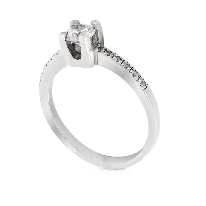 Women's engagement white gold ring 14CT with zirkon IDR0039