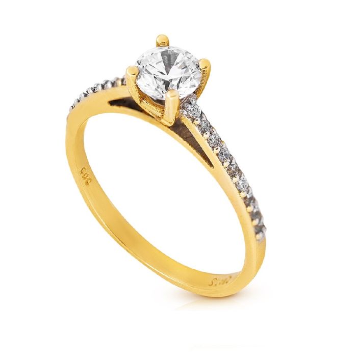 Women's engagement gold ring 14CT with zircon IDR0043 