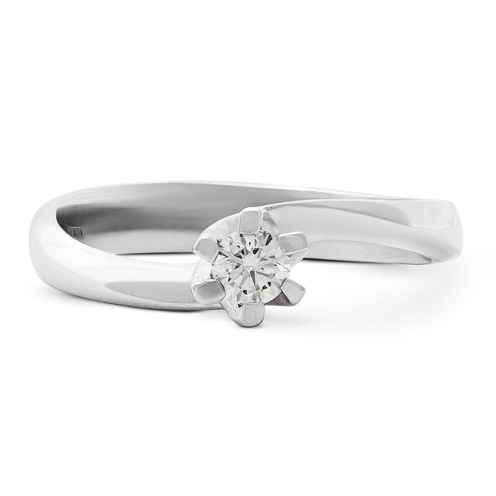 Women's white gold ring 9CT with diamond HDR0015