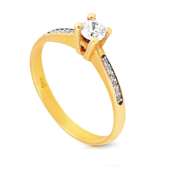 Women's engagement gold ring 14CT with zircon IDR0051