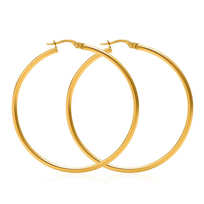 Women's yellow gold hoop earrings 14CT ISW0001