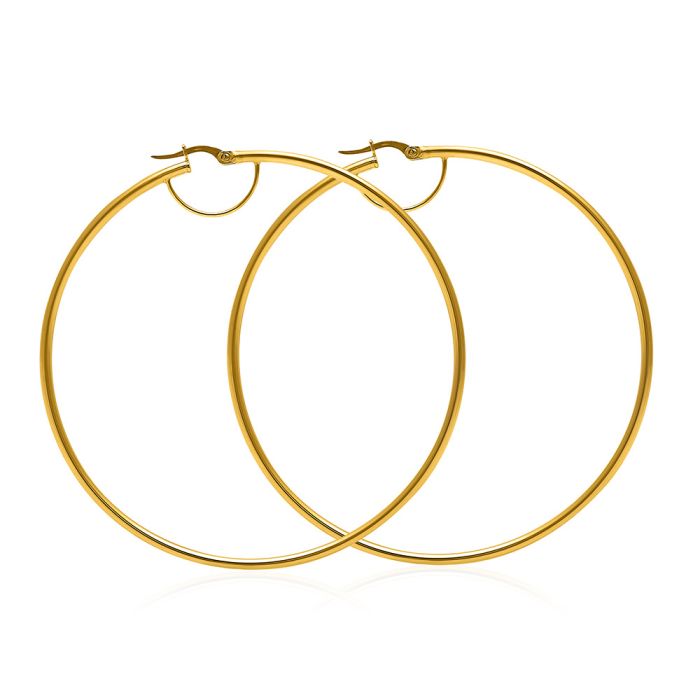 Women's yellow gold earring hoops 14CT ISW0002