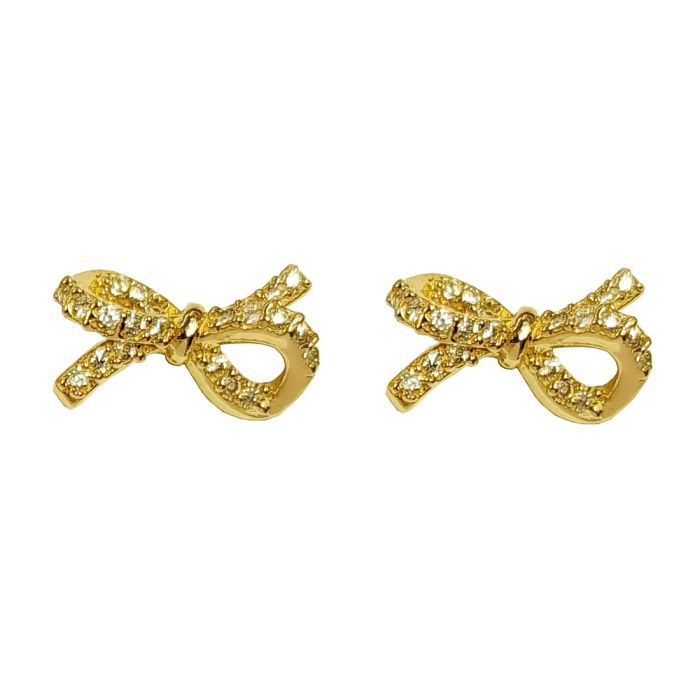 Earrings in yellow gold with zirkon 14CT ISU0068