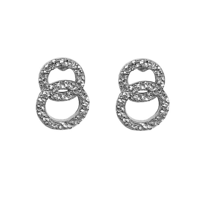 Women's earrings in white gold with zircon 14CT ISU0070