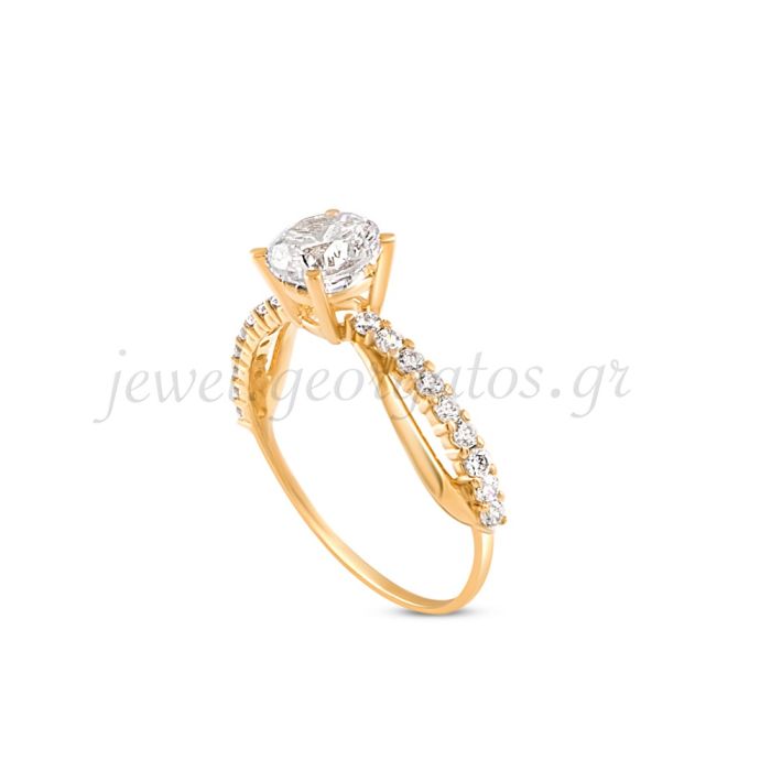 Monolithic yellow gold ring 14CT IDD0154