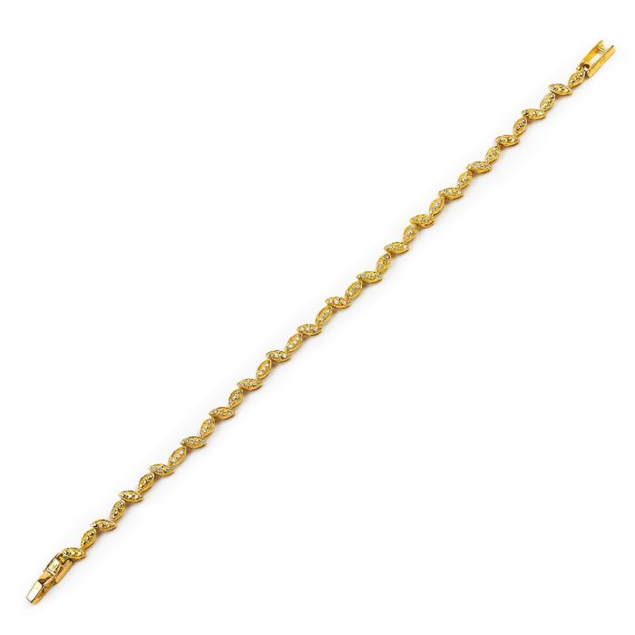 Women's bracelet yellow gold with zircon 14CT IVU0020