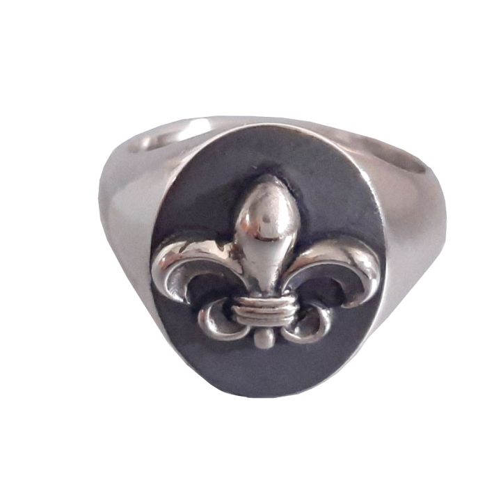 Men's silver ring with scout logo WD00558