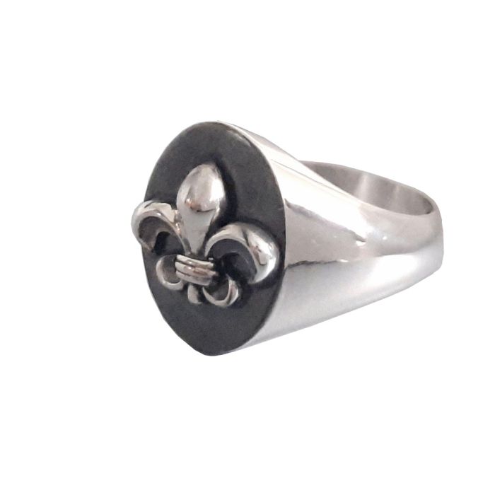 Men's silver ring with scout logo WD00558