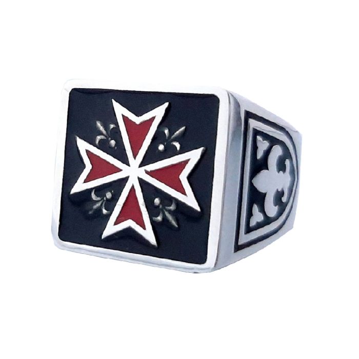 Men's silver ring with the Knight cross WD00563