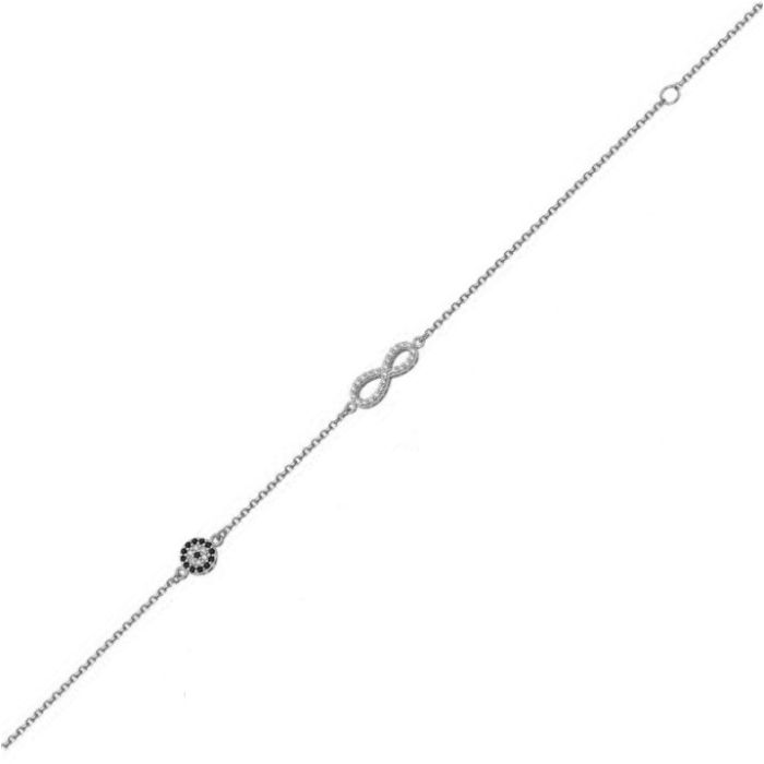 White gold women's bracelet with infinity and target 9CT HVR0014