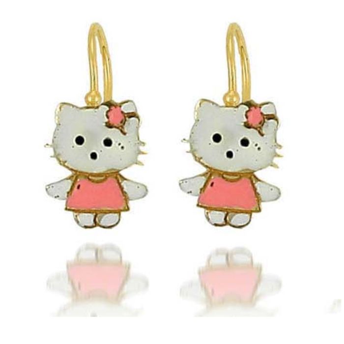 Kid's in yellow gold earrings with the Hello Kitty 9CT ERG11142