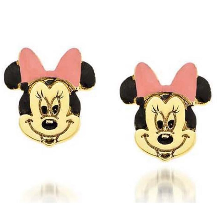Kid's in yellow gold earrings with the Minnie Mouse 9CT HSY0012