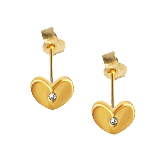 Kid's in yellow gold earrings with hearts 9CT HSY0015