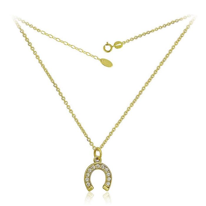 Women's yellow gold necklace 9ct with zirkon HRM0127