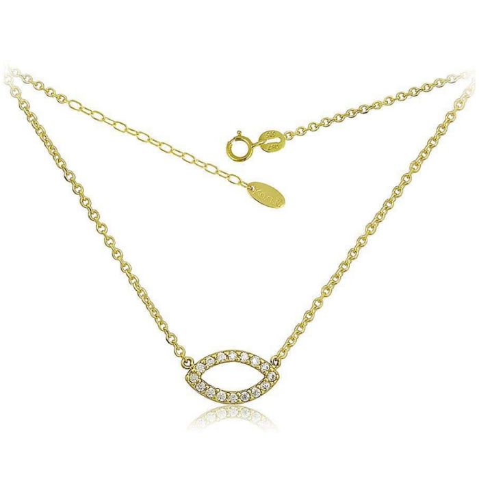 Women's yellow gold necklace 9ct with zirkon HRY0014