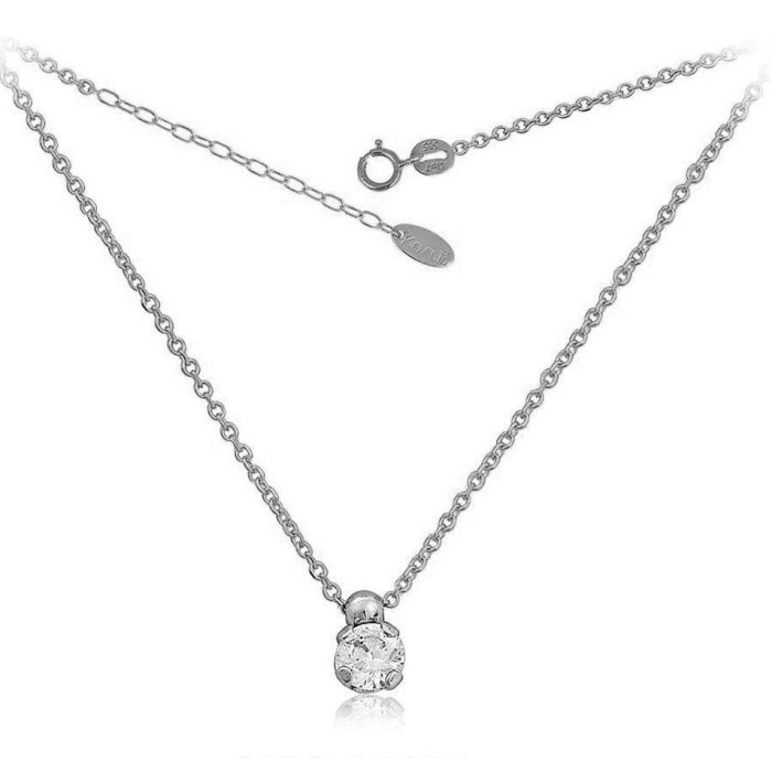 Women's white gold necklace 9ct with zirkon HRY0008