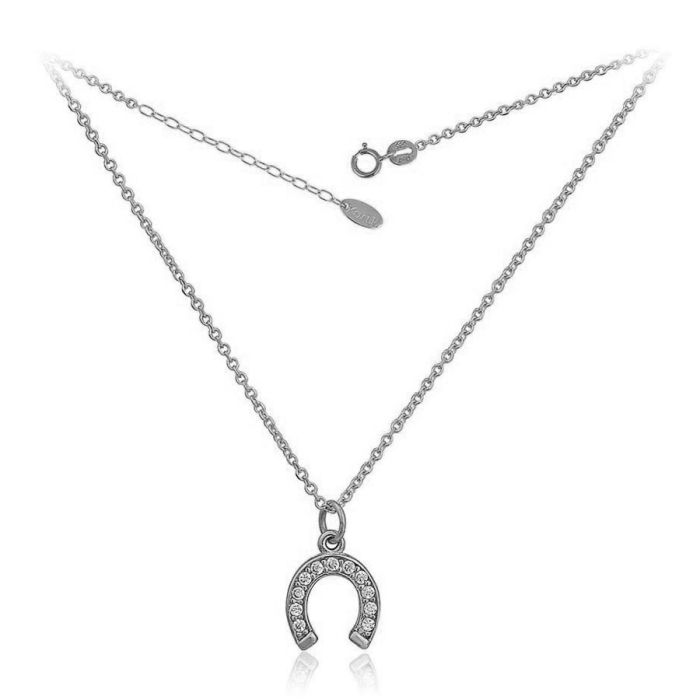 Women's white gold necklace 9ct with zirkon HRY0004 