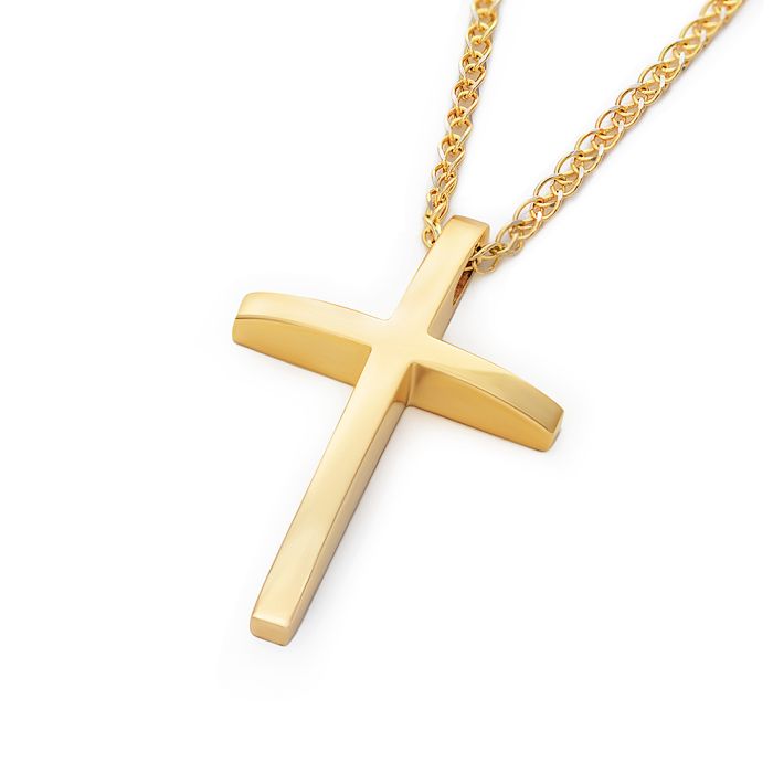 Women's yellow gold cross with chain 14CT ITY0051