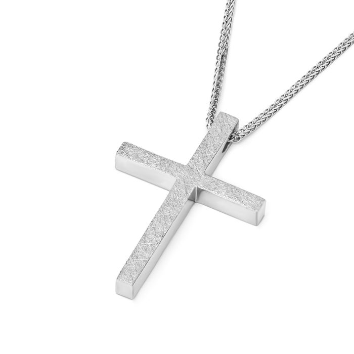 Women's in white gold cross with chain 14CT ITY0056