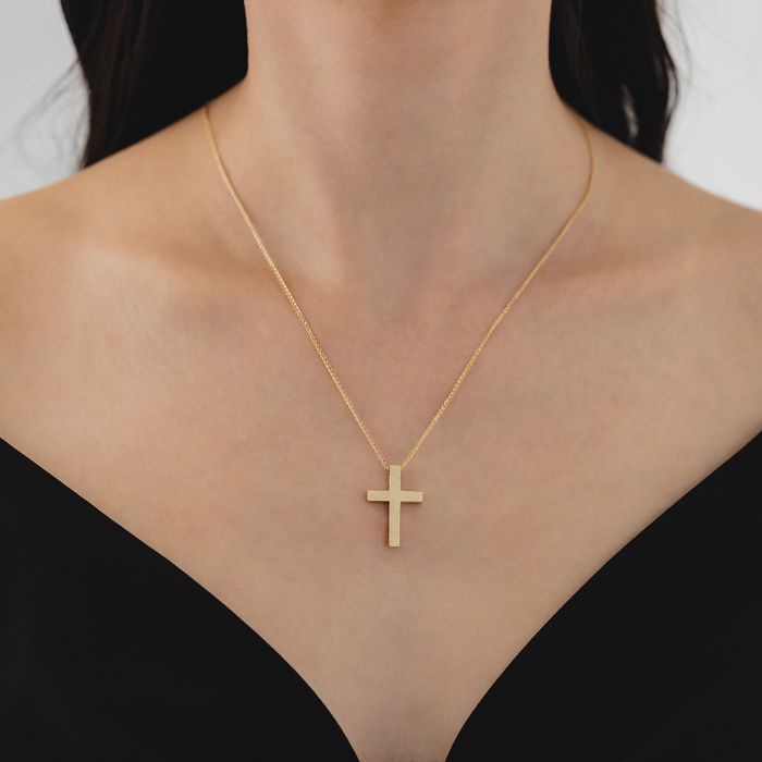 Women's in yellow gold cross with chain 14CT ITY0046