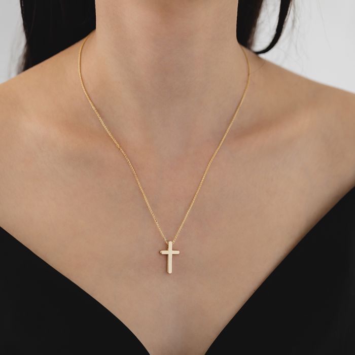 Women's in yellow gold cross with chain 14CT ITY0048