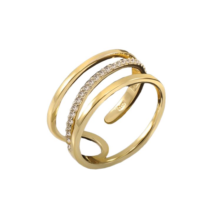 Women's yellow gold ring 9CT with zirkon HDU0002