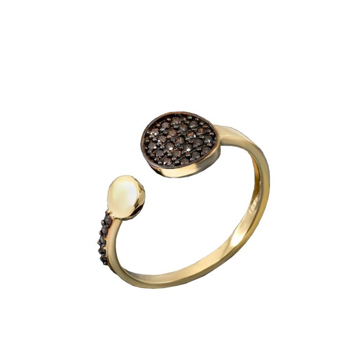 Women's yellow gold ring 9CT with morganite HDU0003